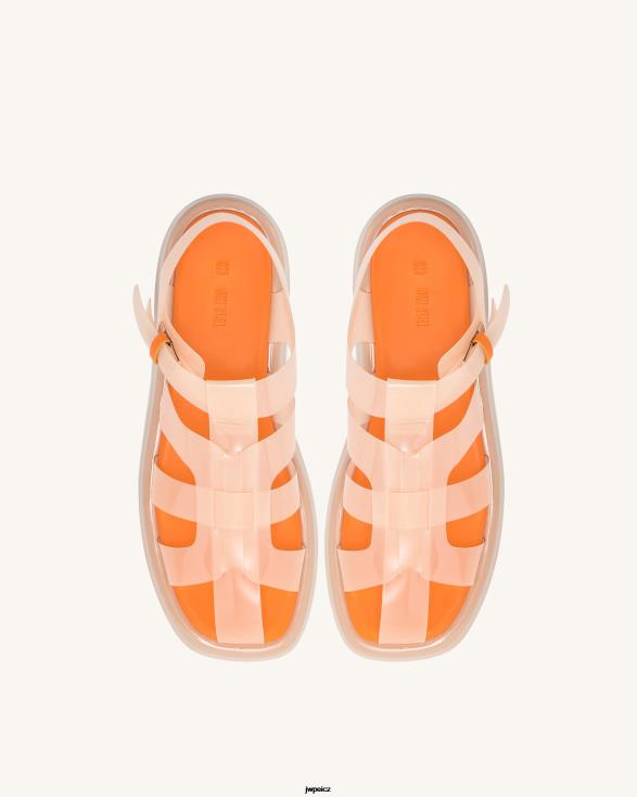 béžová a oranžová JW PEI sandál na platformě dudák ZNFH2328 sandál