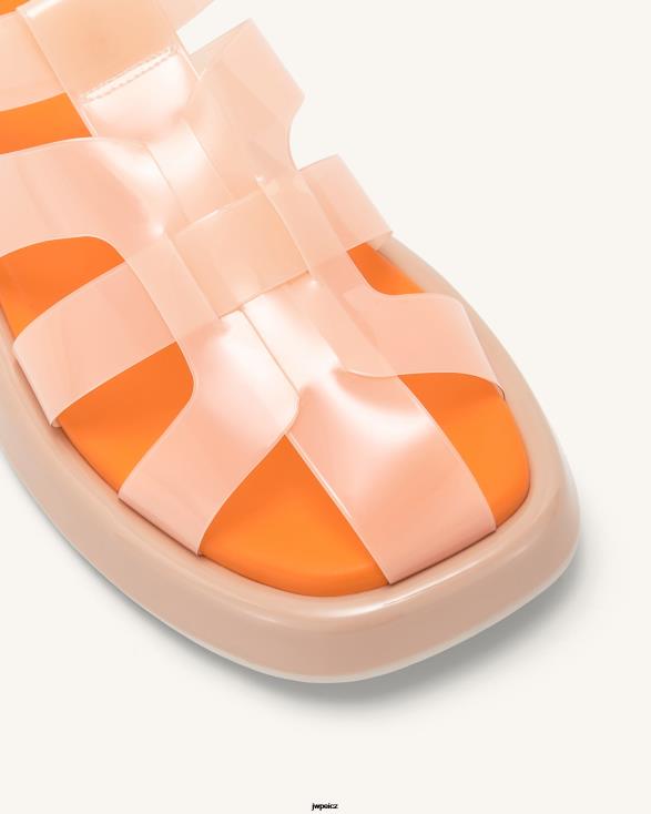 béžová a oranžová JW PEI sandál na platformě dudák ZNFH2328 sandál