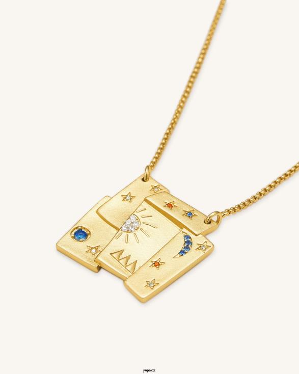 18karátový pozlacený a vícebarevný zirkon JW PEI kosmos kombinovaný náhrdelník ZNFH2374 náhrdelník