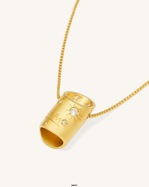 Pozlacené 18karátovým zlatem a bílý zirkon JW PEI bambusový náhrdelník ZNFH2401 náhrdelník