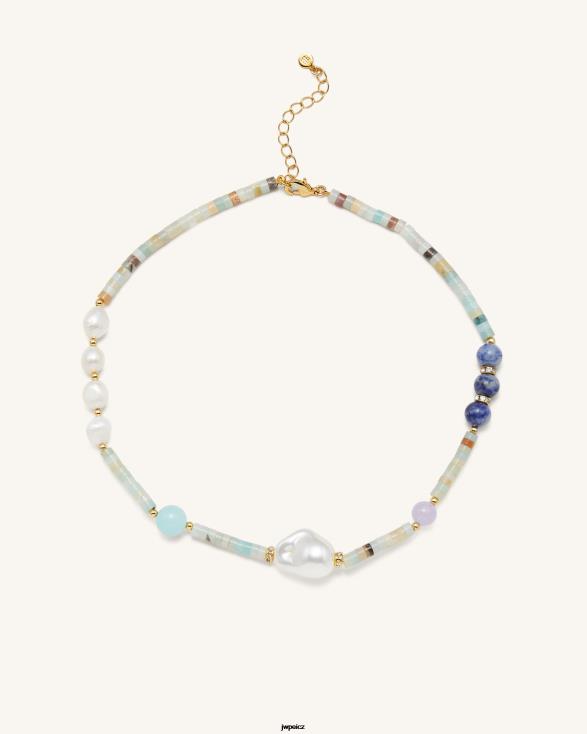 amazonit JW PEI náhrdelník z mnoha korálků ZNFH2404 náhrdelník