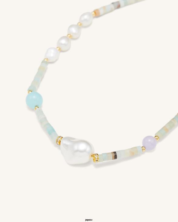 amazonit JW PEI náhrdelník z mnoha korálků ZNFH2404 náhrdelník