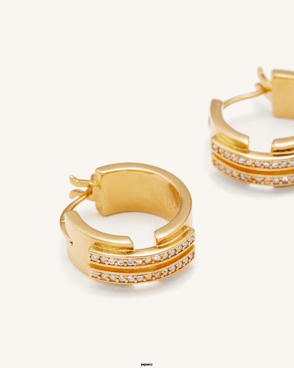 Pozlacené 18karátovým zlatem a bílý zirkon JW PEI kruhové náušnice ZNFH2380 náušnice