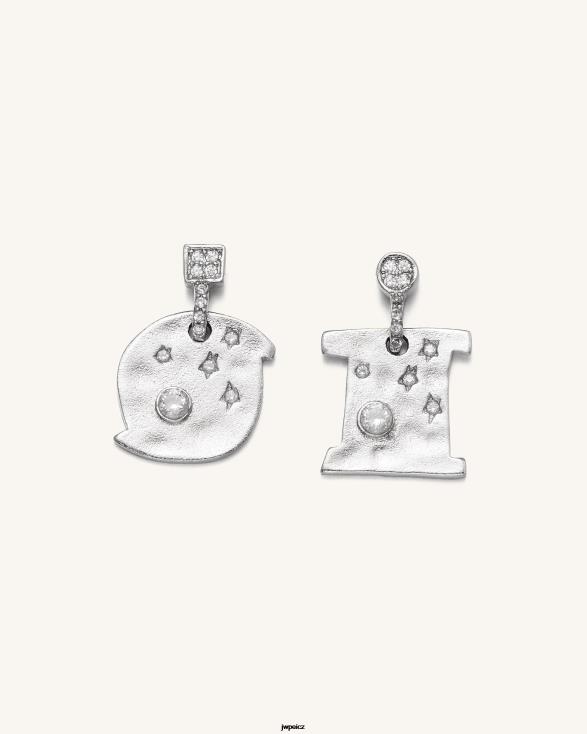 Pozlaceno 18karátovým bílým zlatem a bílým zirkonem JW PEI vesmírné náušnice ZNFH2394 náušnice