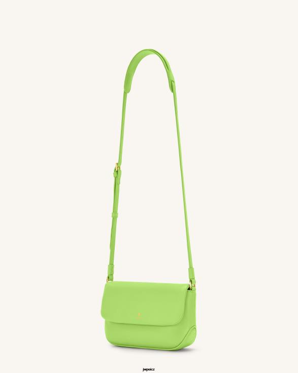 Limetkově zelená JW PEI crossbody kabelka s klopou debby ZNFH220 crossbody kabelka