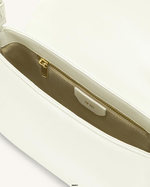 bílý JW PEI crossbody kabelka s klopou debby ZNFH218 crossbody kabelka