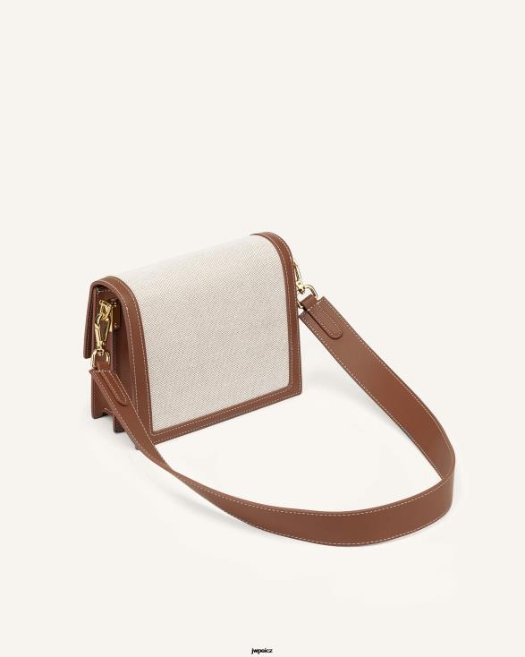 béžové plátno JW PEI mini klopa crossbody ZNFH223 crossbody kabelka