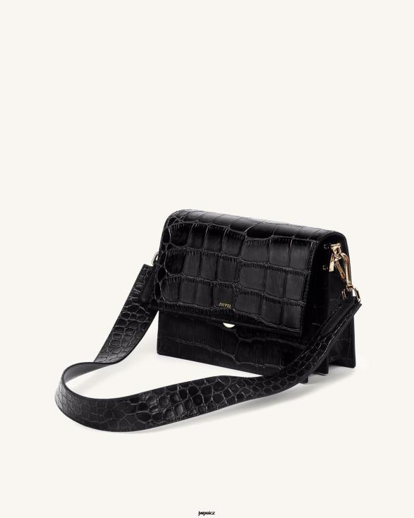 černý krokodýl JW PEI mini klopa crossbody ZNFH22 crossbody kabelka