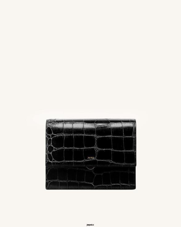 černý krokodýl JW PEI mini klopa crossbody ZNFH22 crossbody kabelka