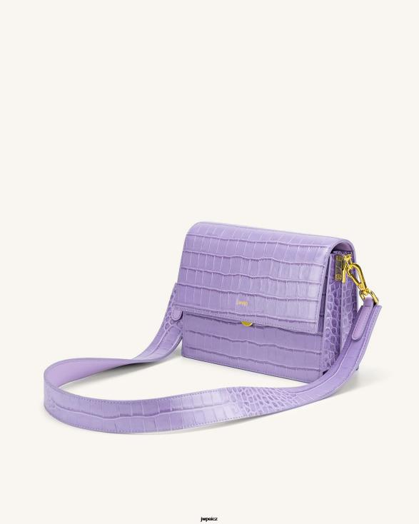 fialový krokodýl JW PEI mini klopa crossbody ZNFH227 crossbody kabelka