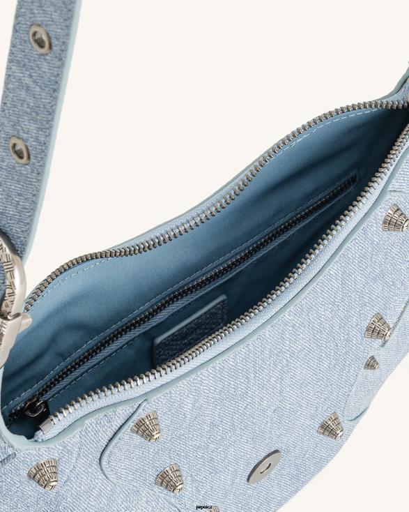 modrý JW PEI tessa džínová embosovaná crossbody kabelka ZNFH253 crossbody kabelka