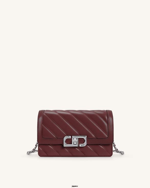 oxblood červená JW PEI crossbody kabelka lottie chain ZNFH245 crossbody kabelka