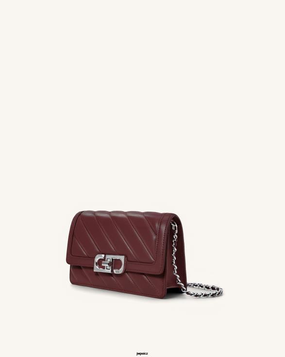 oxblood červená JW PEI crossbody kabelka lottie chain ZNFH245 crossbody kabelka