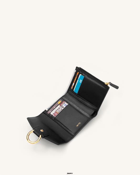 černá zrnitá veganská kůže JW PEI peněženka stella ZNFH2285 peněženka
