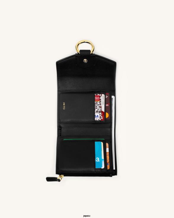 černá zrnitá veganská kůže JW PEI peněženka stella ZNFH2285 peněženka