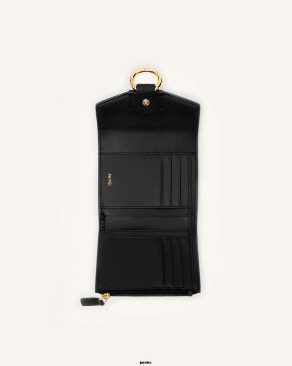 černá zrnitá veganská kůže JW PEI peněženka stella ZNFH2285 peněženka