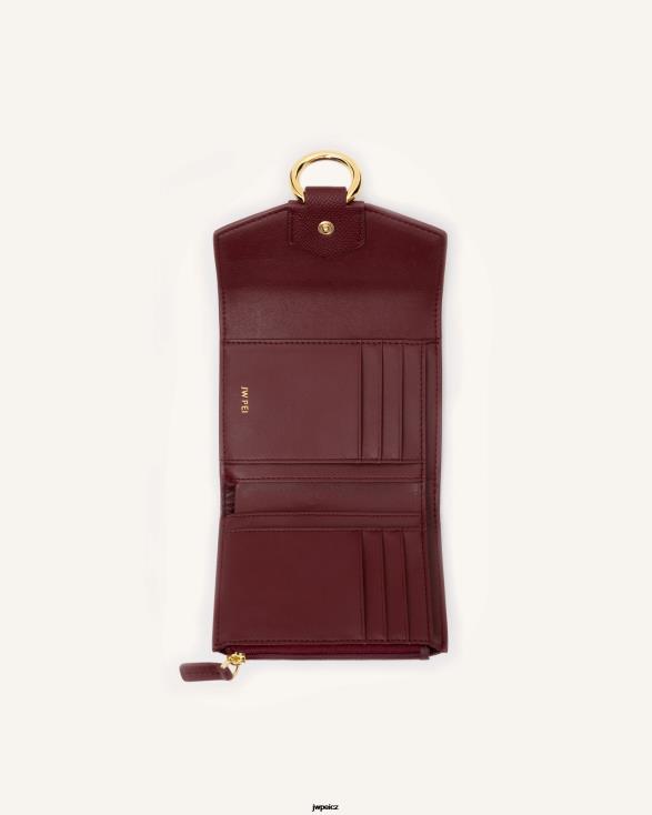 vínová zrnitá veganská kůže JW PEI peněženka stella ZNFH2297 peněženka