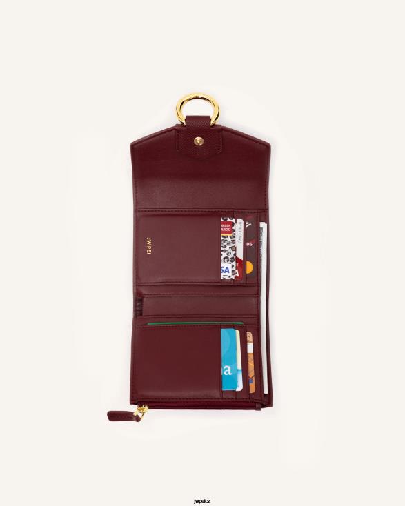 vínová zrnitá veganská kůže JW PEI peněženka stella ZNFH2297 peněženka