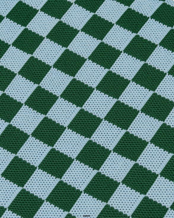 tmavě zelená a led JW PEI bambucká šachovnicová pletená kabelka ZNFH2243 taška na přenášení