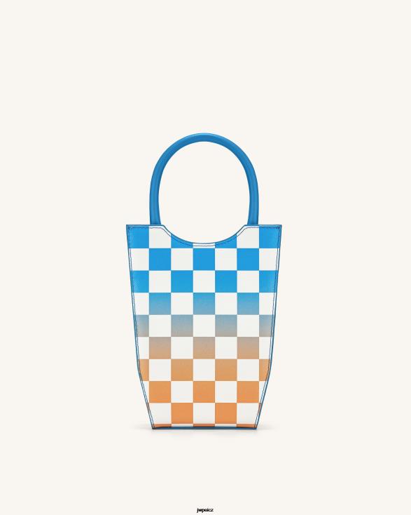 jezerní modrá a oranžová JW PEI šachovnicová telefonní taška s přechodem fei ZNFH2232 taška na telefon