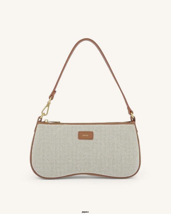béžové plátno JW PEI kabelka přes rameno eva ZNFH292 taška přes rameno