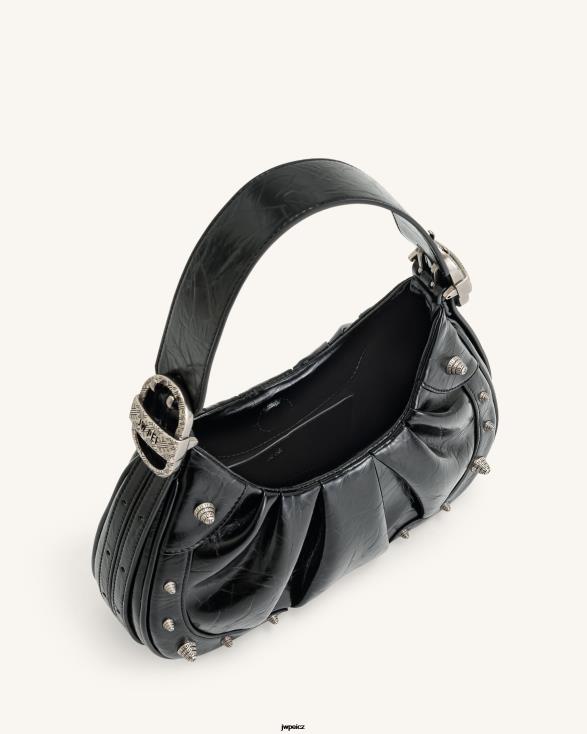 Černá JW PEI gabbi drcená ruched tulák kabelka ZNFH2167 taška přes rameno