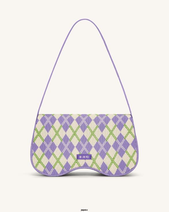 fialová & slonovina & limetka JW PEI Pletená taška přes rameno becci ZNFH2152 taška přes rameno