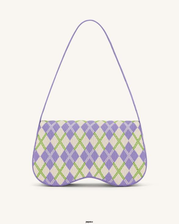 fialová & slonovina & limetka JW PEI Pletená taška přes rameno becci ZNFH2152 taška přes rameno