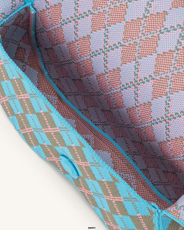 jezerní modrá a šedá zelená a růžová JW PEI Pletená taška přes rameno becci ZNFH2151 taška přes rameno