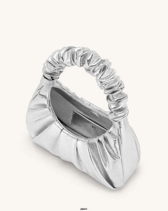 stříbrný JW PEI gabbi metalická ruched tulák kabelka ZNFH2146 taška přes rameno