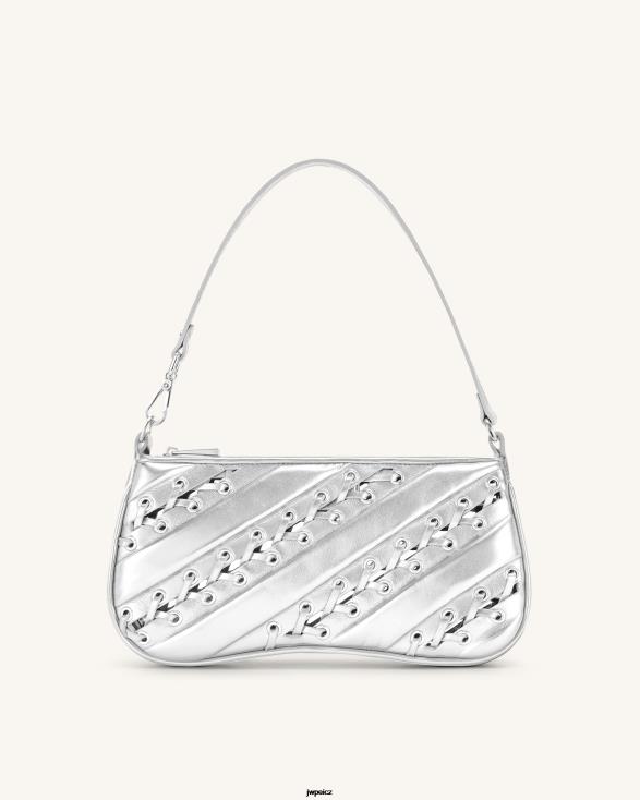 stříbrný JW PEI taška přes rameno eva s kovovými popruhy ZNFH2130 taška přes rameno