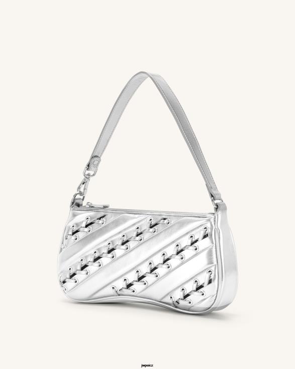 stříbrný JW PEI taška přes rameno eva s kovovými popruhy ZNFH2130 taška přes rameno
