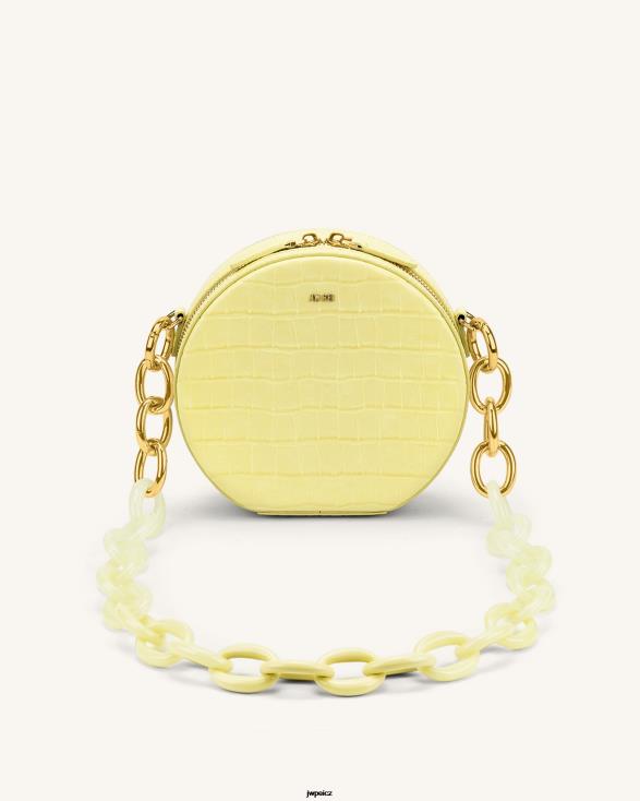 světle žlutý krokodýl JW PEI luna gradient akrylová řetízková taška přes rameno ZNFH274 taška přes rameno